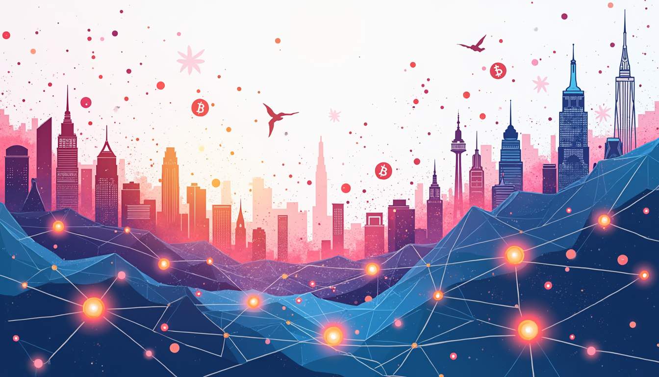 An abstract representation of a digital currency landscape